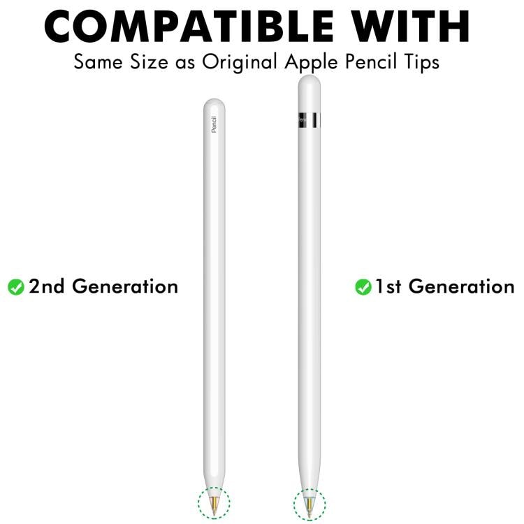 Udskiftningsspidser 1,05 mm til Apple Pencil 1 & 2 – 4-pak