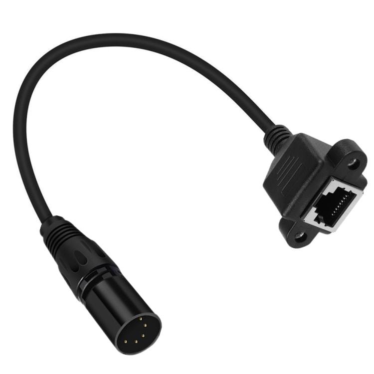 Lydkabel XLR 5-polet han til RJ45 hun – 30 cm Sort