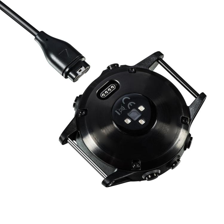 USB plader til Garmin Fenix, Instinct, Forerunner m.fl. – 1 m, sort