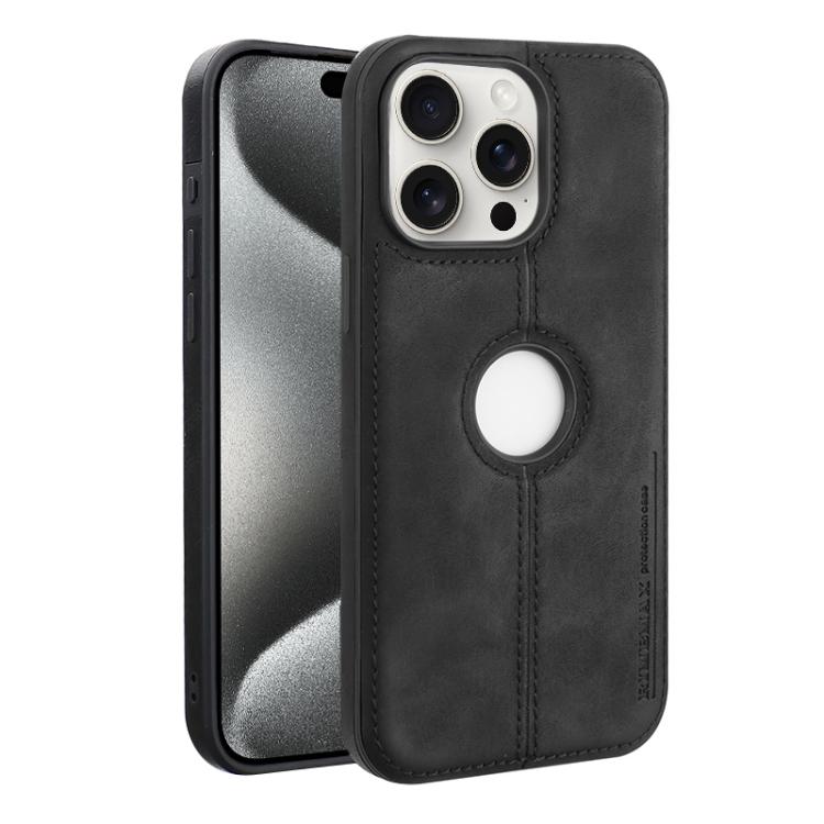 Kunstlæderskal til iPhone 15 Pro Max - Svart