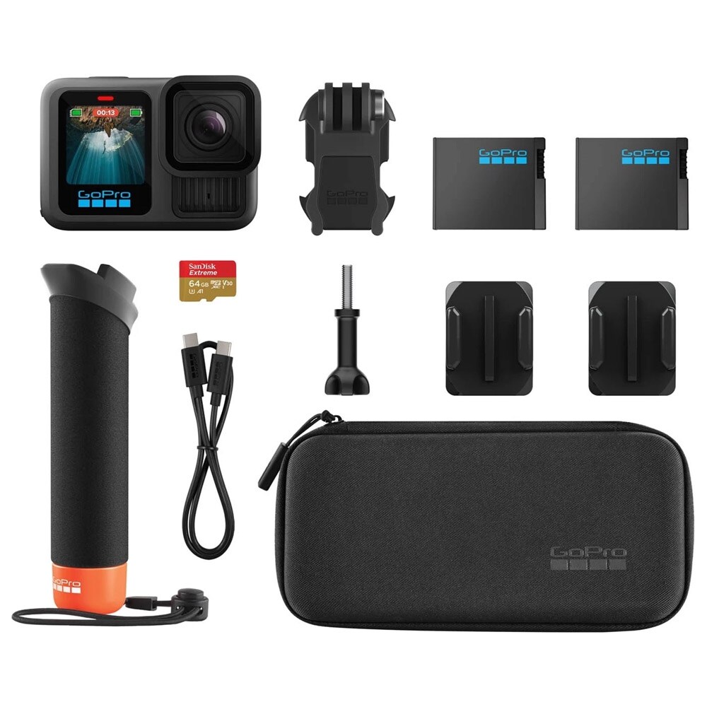 GoPro Hero13 Black med tilbehør - 5,3K video, HyperSmooth 6.0 og komplet actionsæt