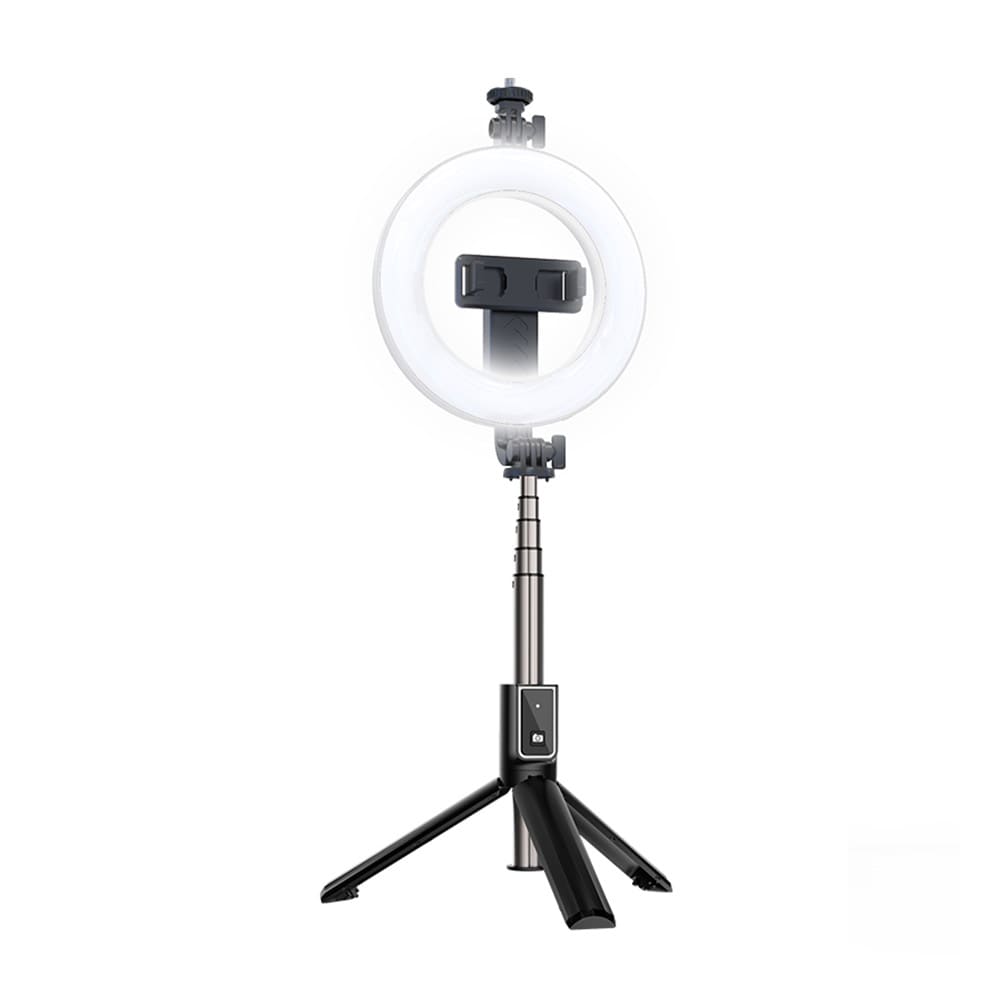 XO Selfie-stick med stativ, LED-lys og bluetooth