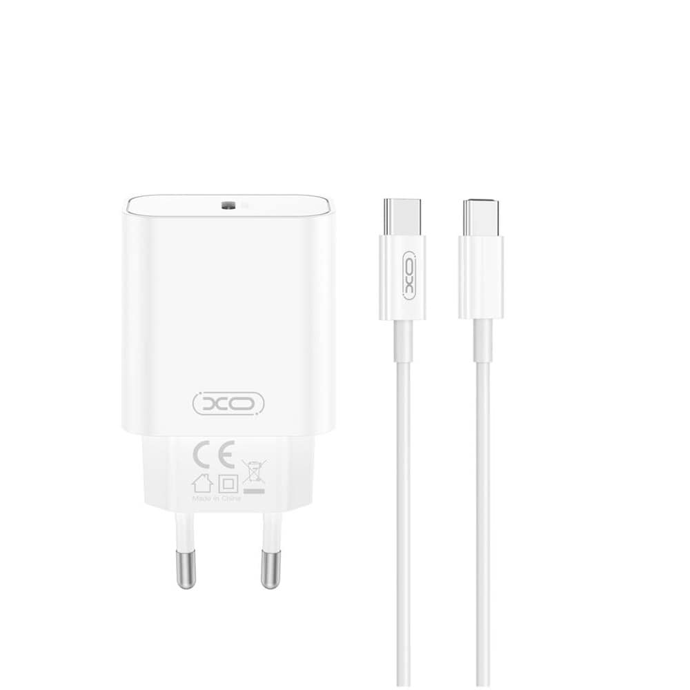 XO USB-oplader med USB-C PD 20W + USB-C-kabel
