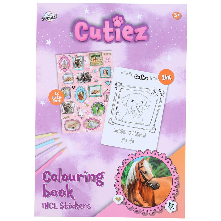 A4 Cuties malebog - Hunde og katte