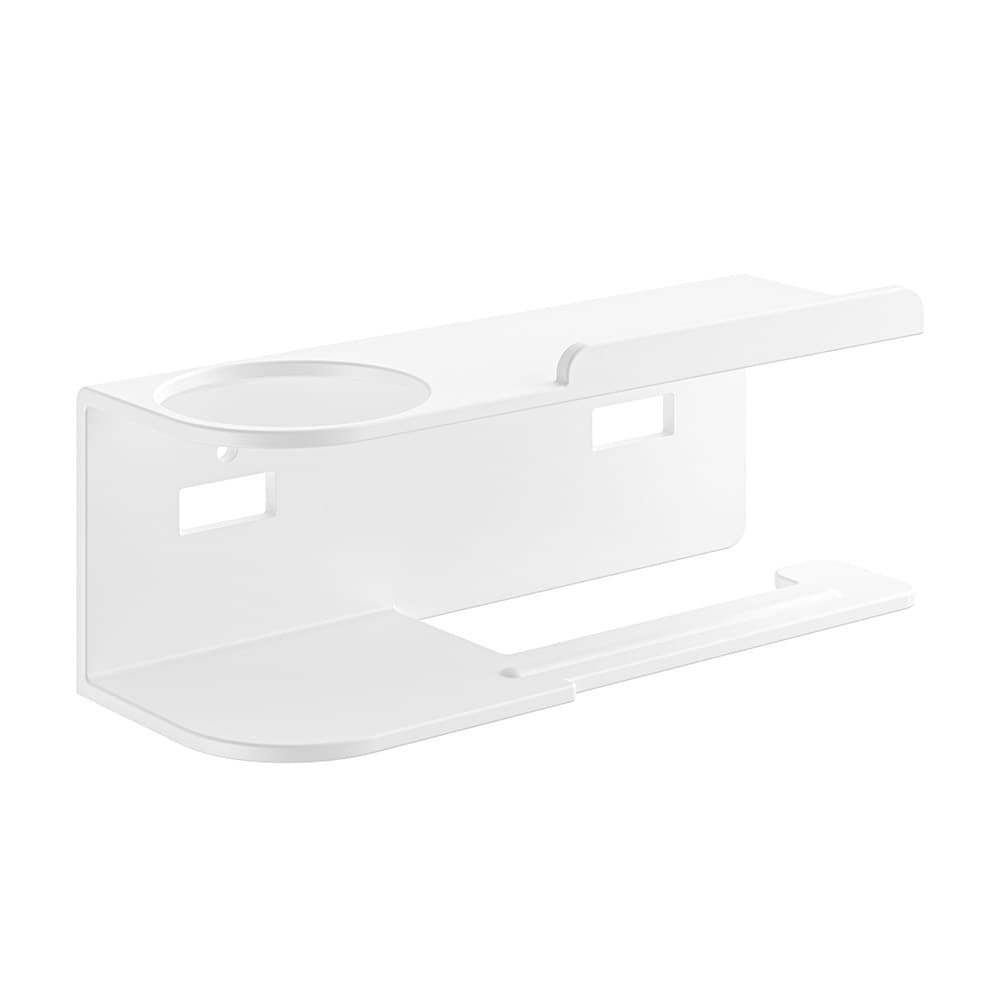 Toiletrulleholder med hylde - Hvid