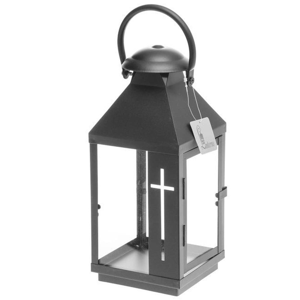 Gravlygte af metal med kors - 28 cm