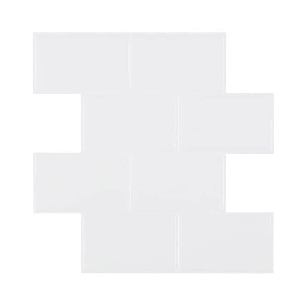 30 x 30 cm selvklæbende flise-klistermærke med hvidt marmordesign