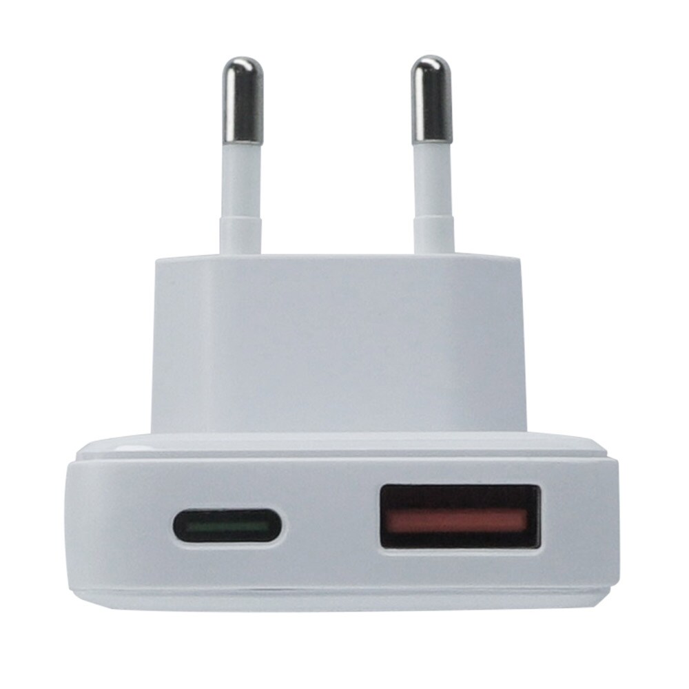 Qualo GaN Slim vægoplader med USB og PD USB-C 45W - Hvid