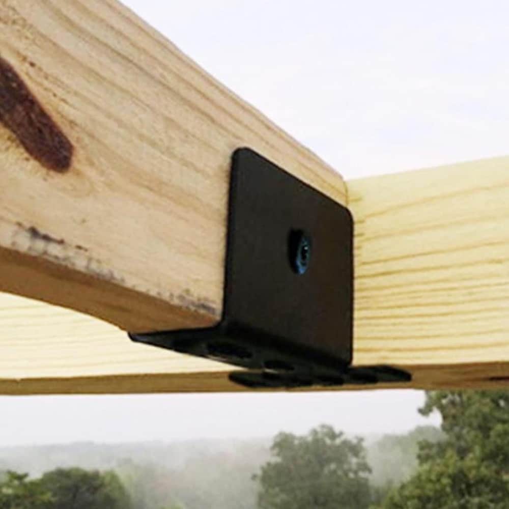 Bjælkesko til pergola i rustfrit stål, 4-pak
