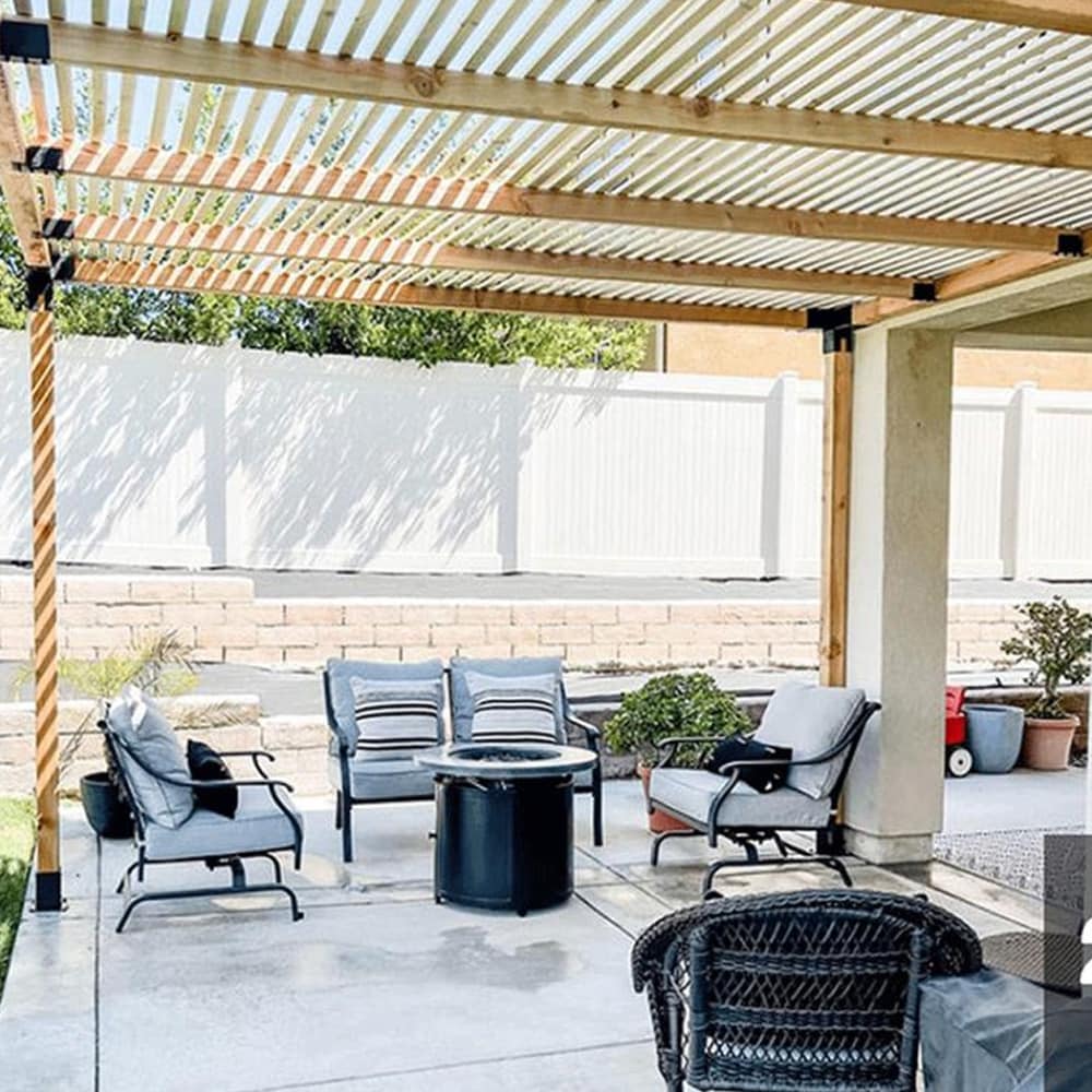 Bjælkesko til pergola i rustfrit stål, 4-pak