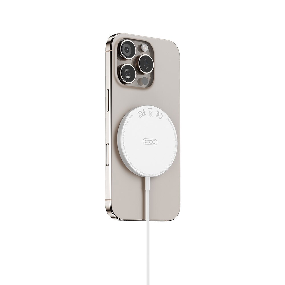 XO CX037 trådløs opladningsplade 15 W - 3-i-1-opladning til iPhone - Hvid