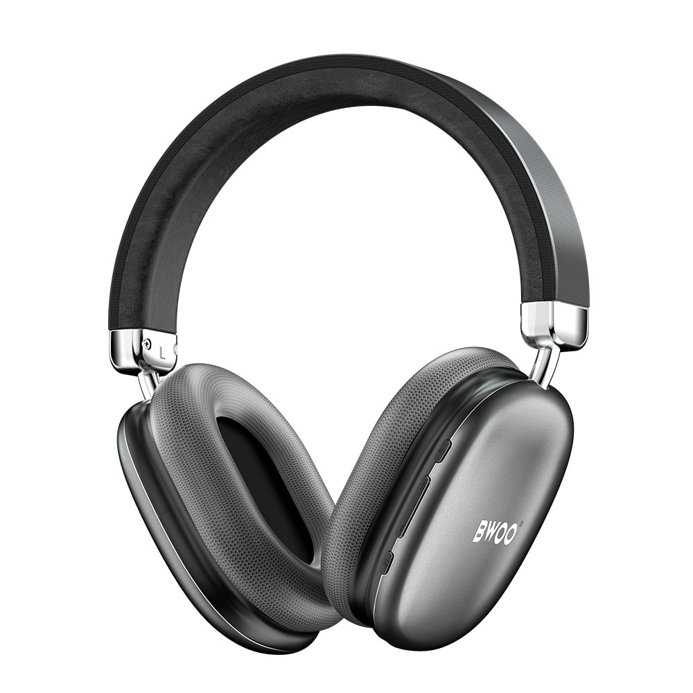 BWOO trådløse over-ear-hovedtelefoner med Bluetooth 5.3 og TF-understøttelse - grå