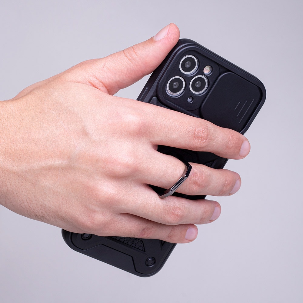 Bagcover med kamerabeskyttelse og mobilring til iPhone Air - Sort