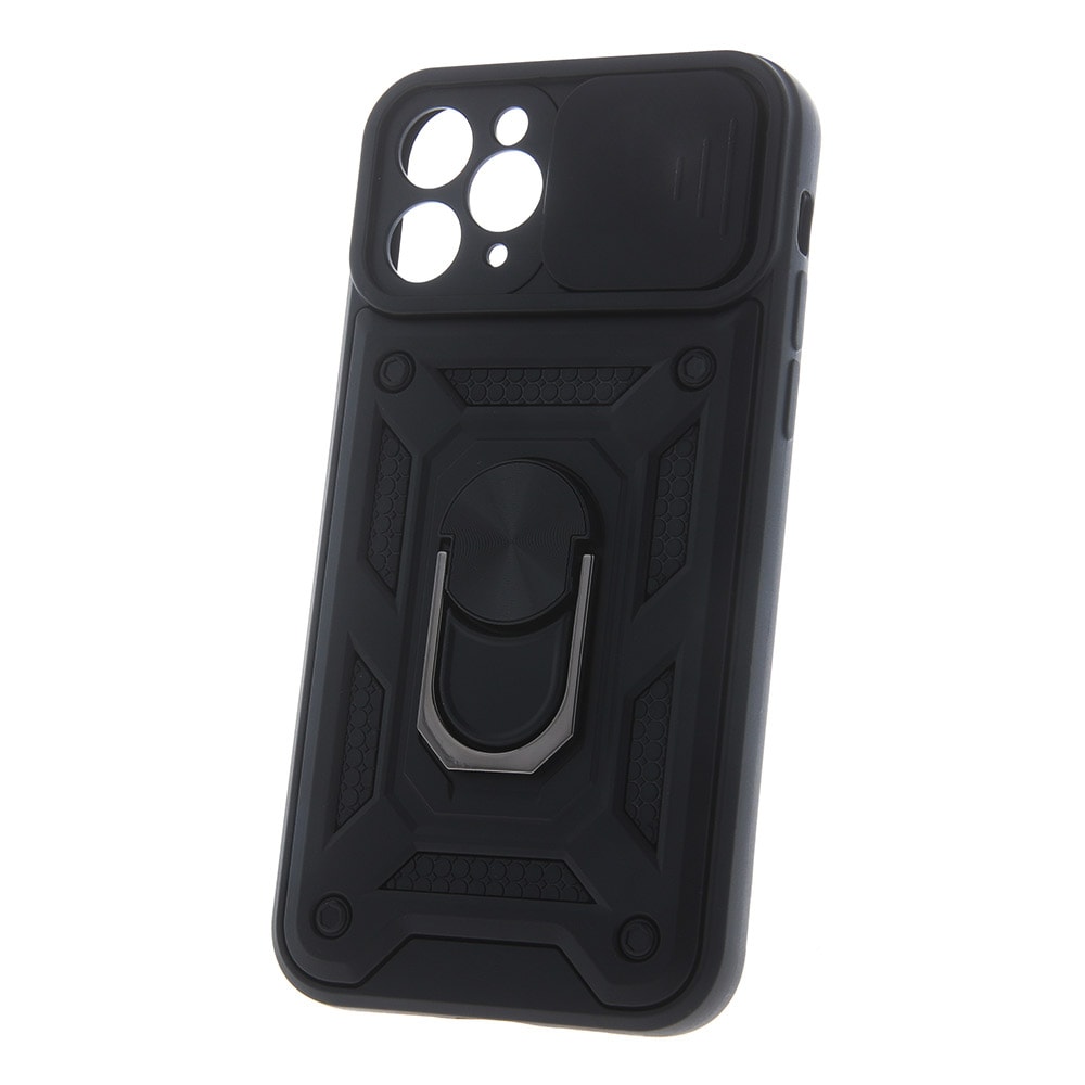 Bagcover med kamerabeskyttelse og mobilring til iPhone 17 Pro Max - Svart