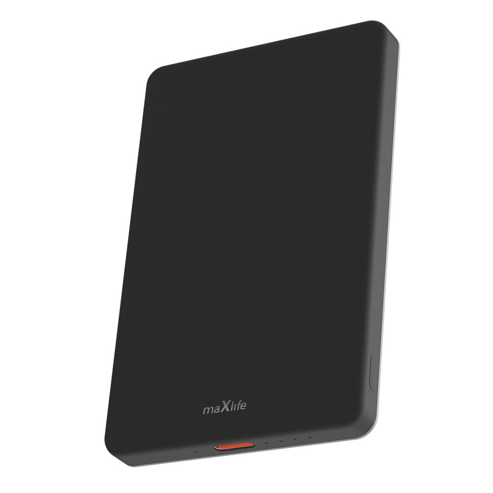 Maxlife Powerbank 5000mAh 20W PD med trådløs opladning - Svart