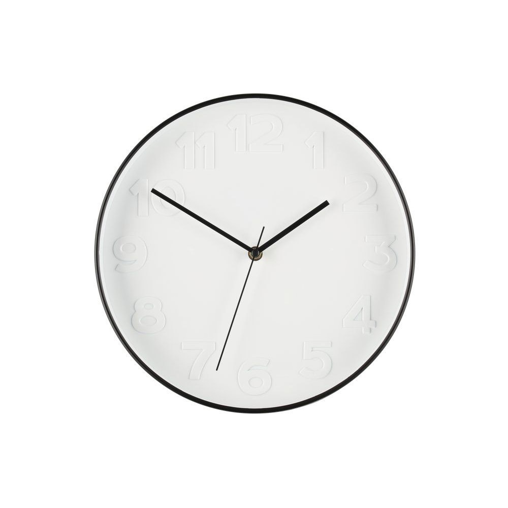 Vægur 30 cm – analogt, hvid/sort