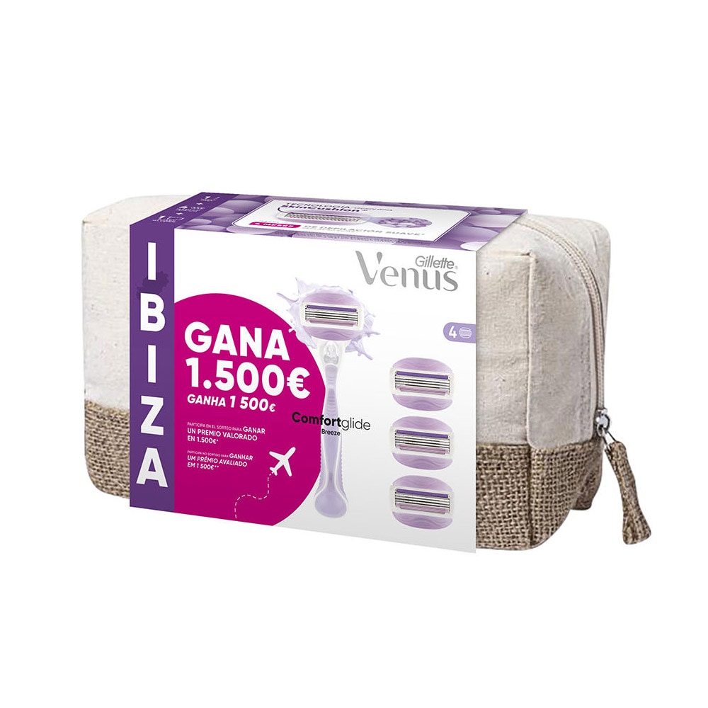 Gillette Venus Ibiza barbersæt med 4 barberblade
