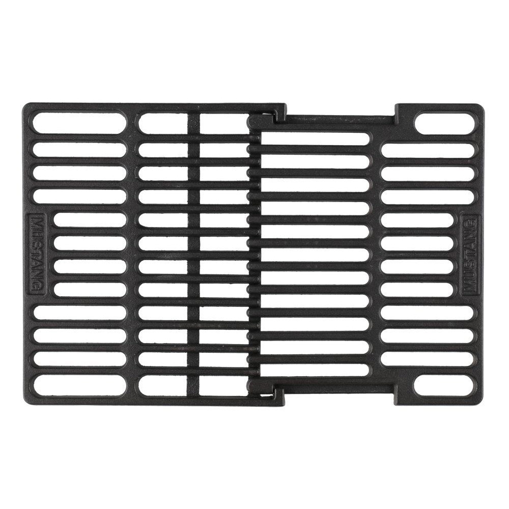 Mustang grillrist i støbejern – justerbar 30 × 35–45,5 cm