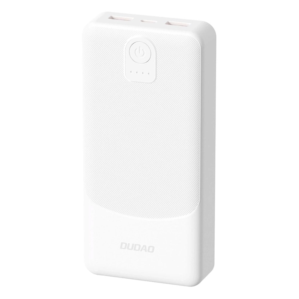 Dudao Powerbank 20.000 mAh 2,4 A med 2 × USB-A – Hvid