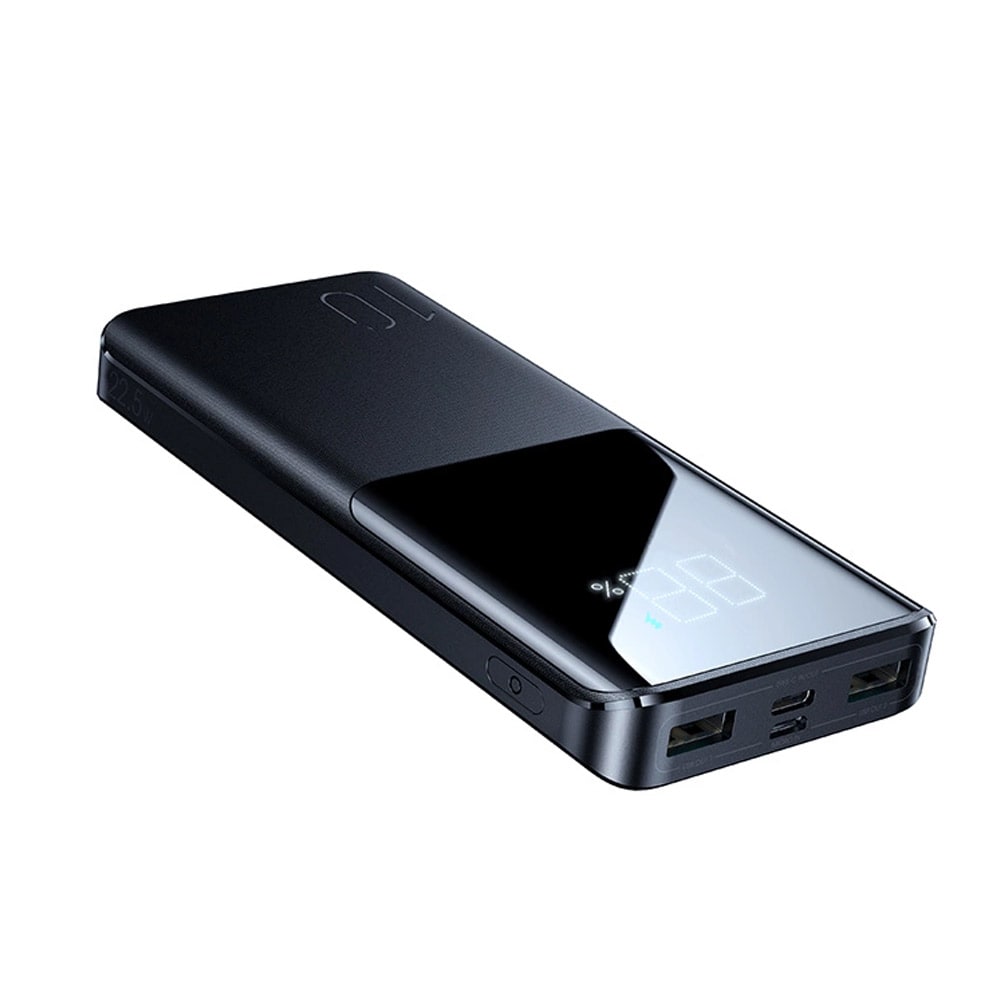 Joyroom powerbank 10000 mAh med USB-C & 2×USB – 22,5 W PD & QC 3.0 – Sort