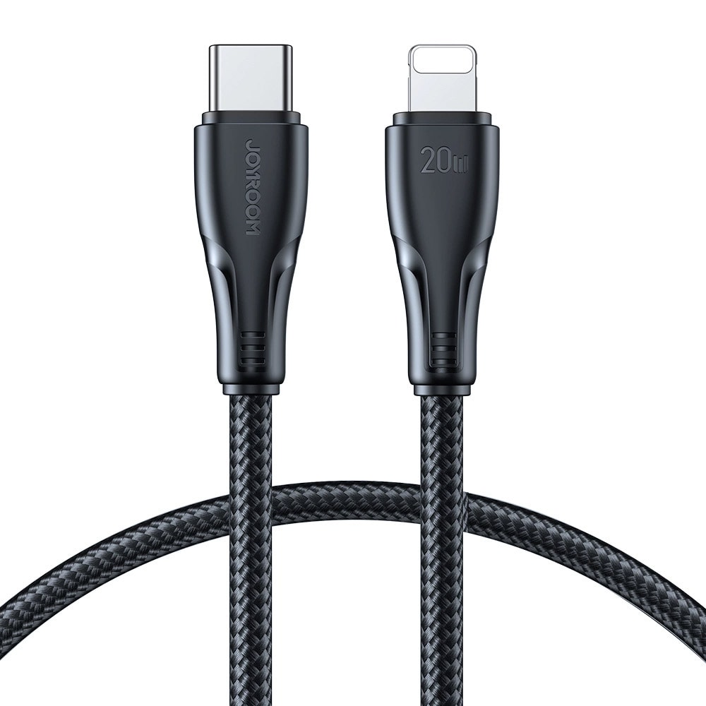 Joyroom USB-C til Lightning-kabel 0,25 m – 20W, sort