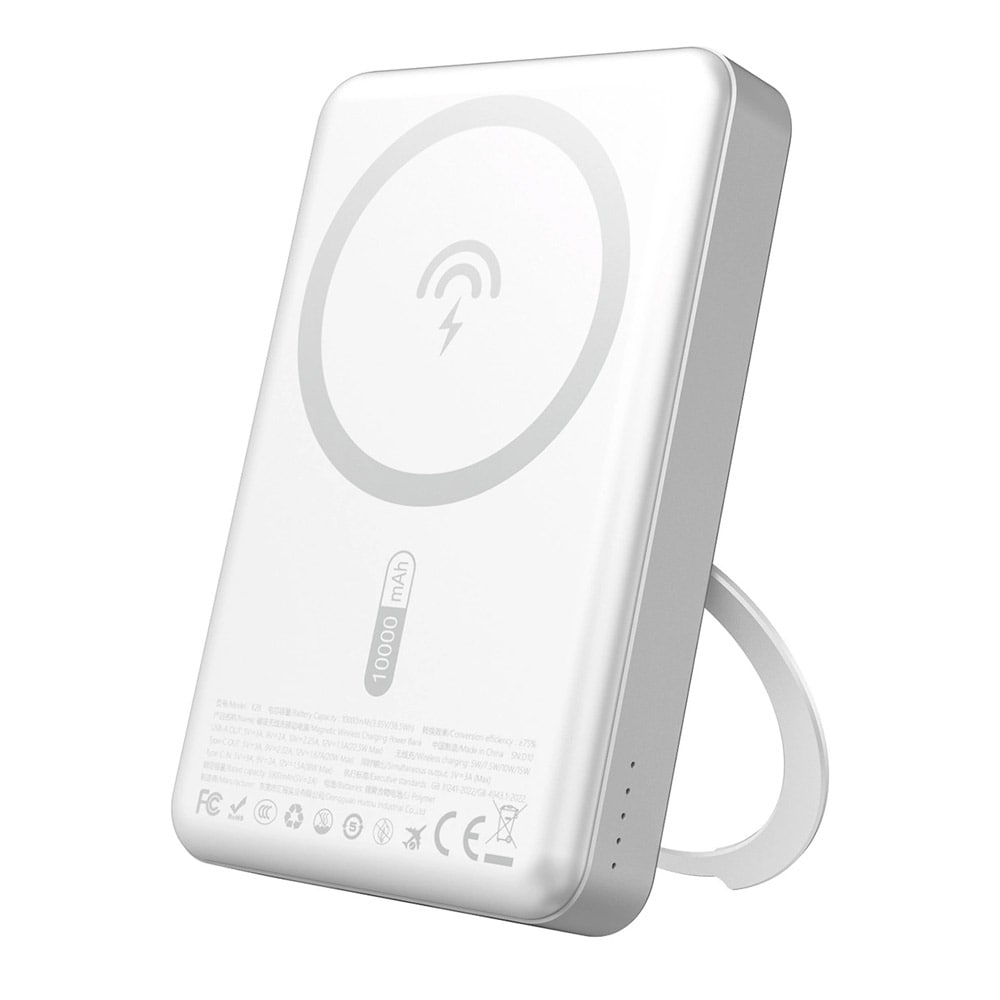 Dudao Powerbank 10000 mAh PD 22,5 W med MagSafe og stander – Sølv
