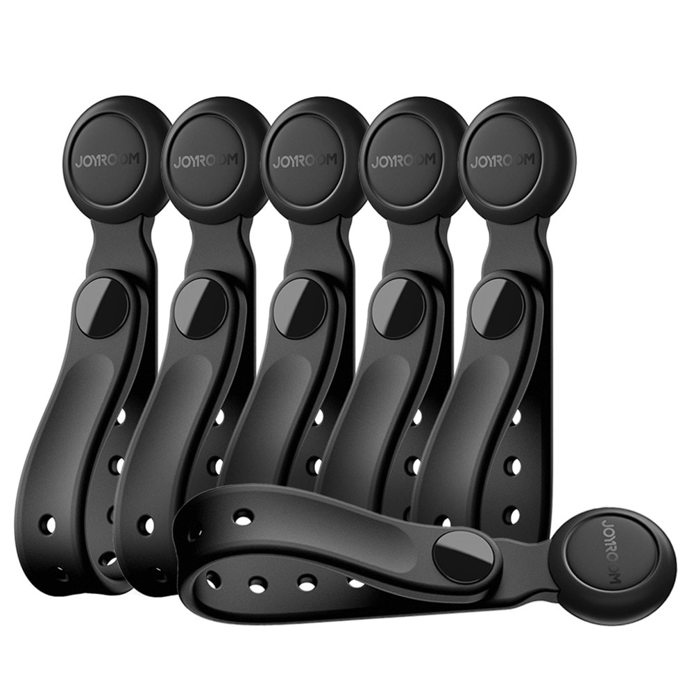 Joyroom magnetiske kabelbånd – 6-pak, sort