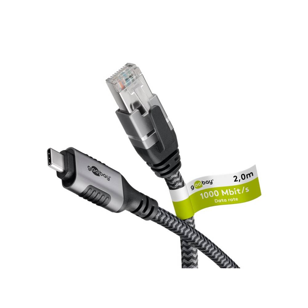 Goobay USB-C til RJ45 Ethernet-kabel 2 m – 1 Gbit/s