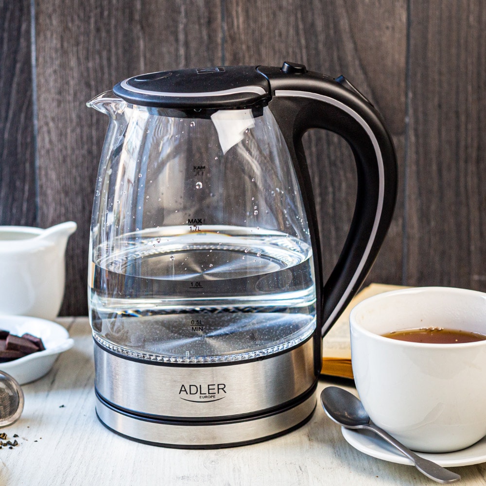 Kedel 1,7 liter 2000 W med glasbeholder