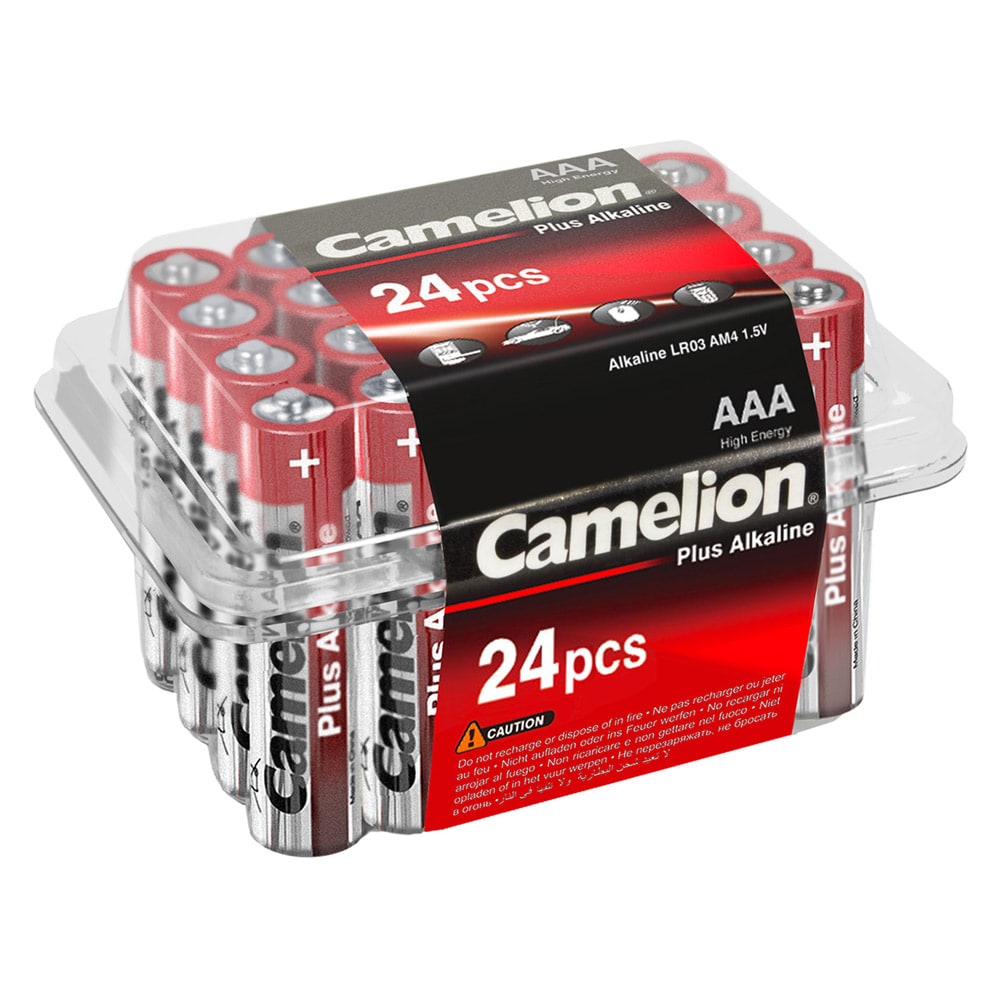 Camelion Plus Alkaline AAA/LR03-batterier 1,5V 24-pak