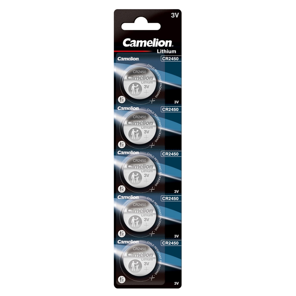 Camelion CR2450 litiumknapcellebatteri 3V 550mAh 5-pak