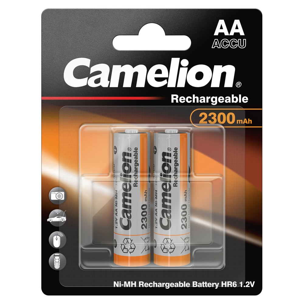 Camelion Ni-MH HR6 AA genopladelige batterier 2300mAh 1.2V 2-pack