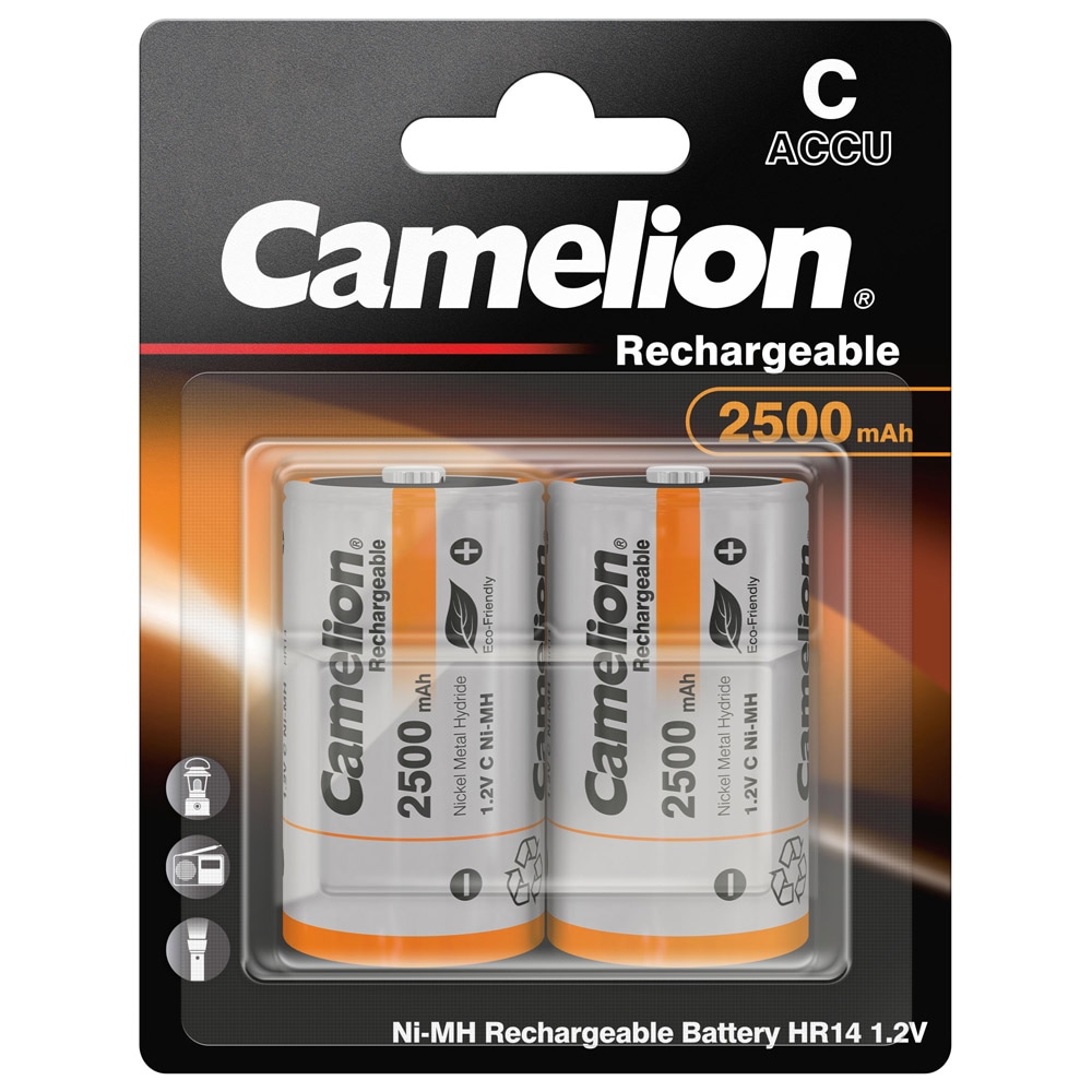 Camelion Ni-MH HR14 C genopladelige batterier 2500mAh 1.2V 2-pack