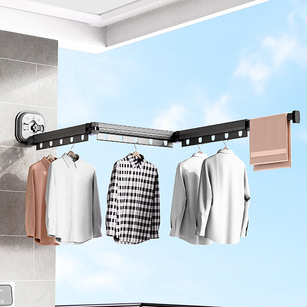 Justerbar tøjbøjle med sugekop - 15 ophængningshuller