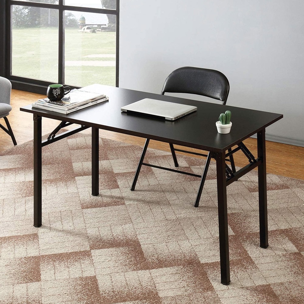 Sammenklappeligt skrivebord 140x60x75cm - Svart Valnød