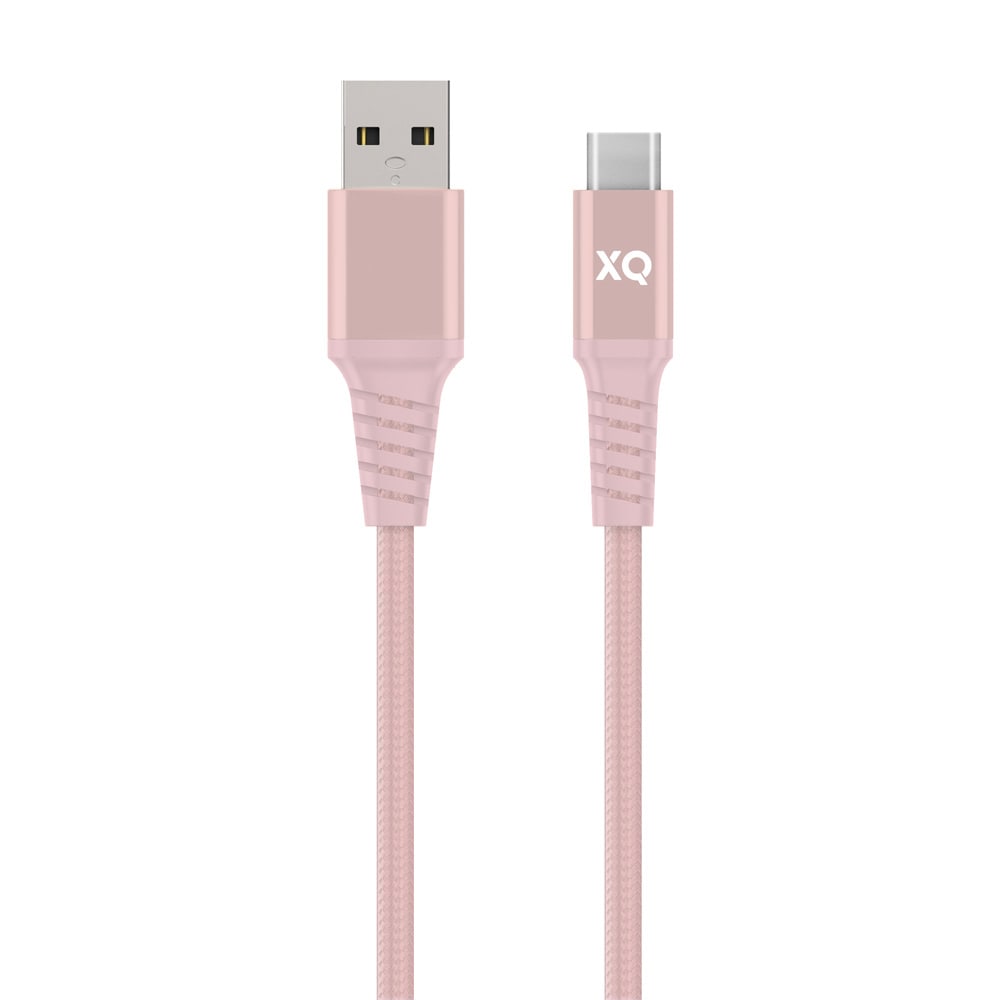 XQISIT Flettet USB-kabel - USB-C til USB 2 m - Pink