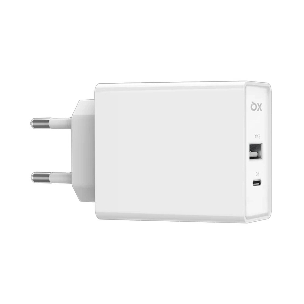 Freenet vægoplader med USB-C og USB 30W - hvid