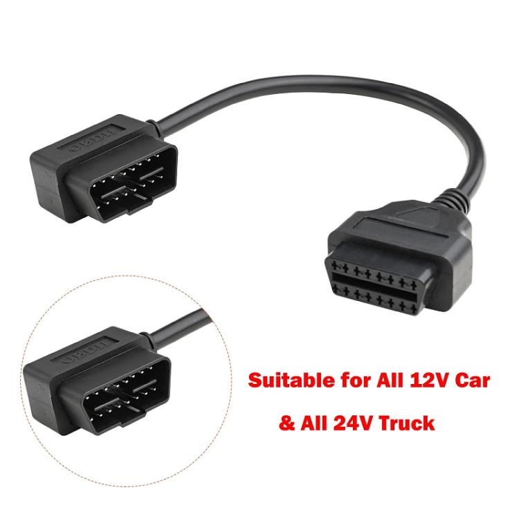 OBD2-kabel 16-pins hann–hunn forlengelse 30 cm