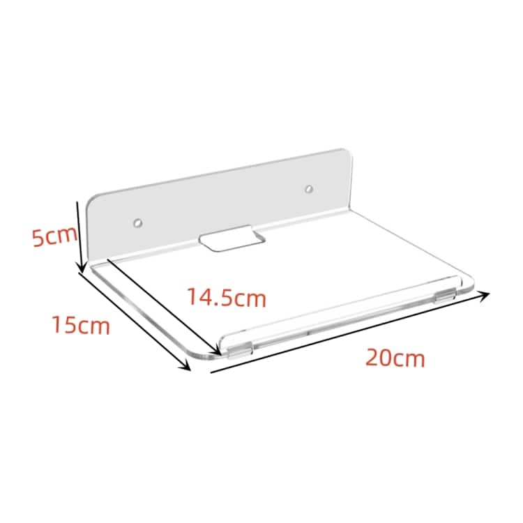 Væghylder i klar plast 20x15x14,5cm 2-pak