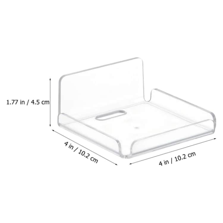 Væghylder i klar plast 10,2x10,2x4,5cm 2-pak