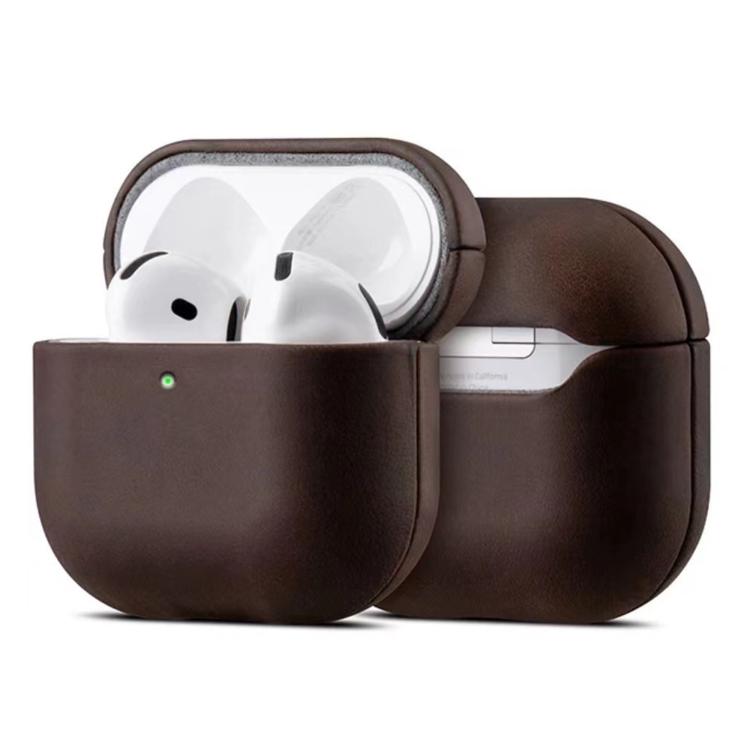Beskyttelsesetui i læder til AirPods 4 - Brun