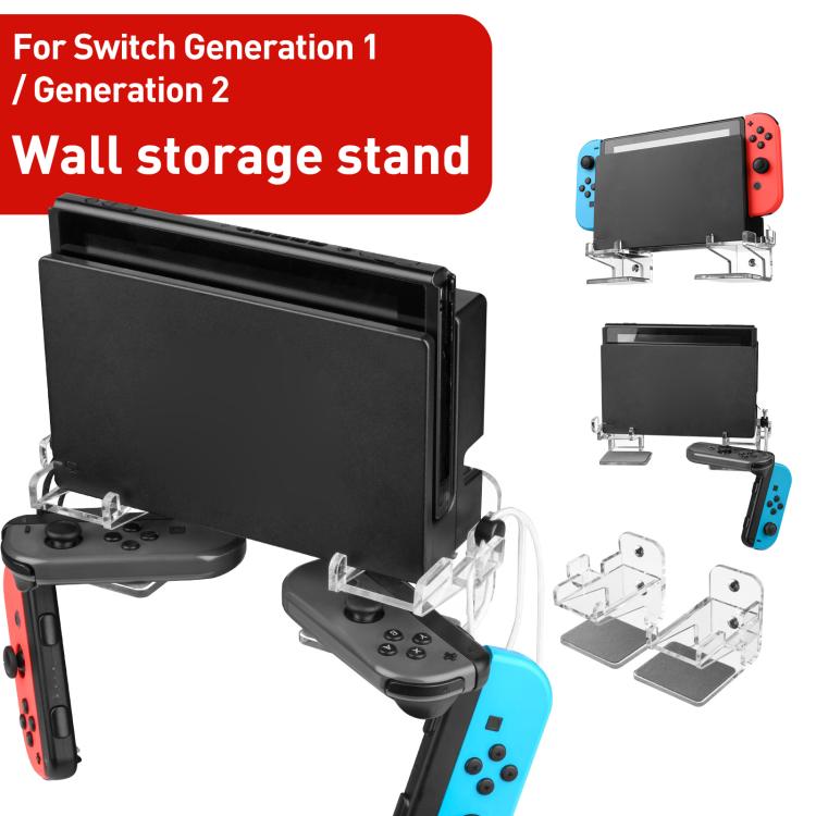 Vægbeslag i klar plast til Nintendo Switch 1/2