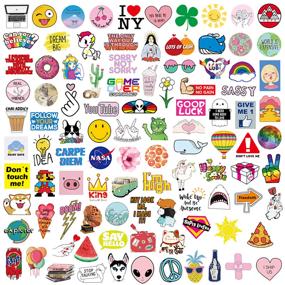 Klistermærker i 100-pak