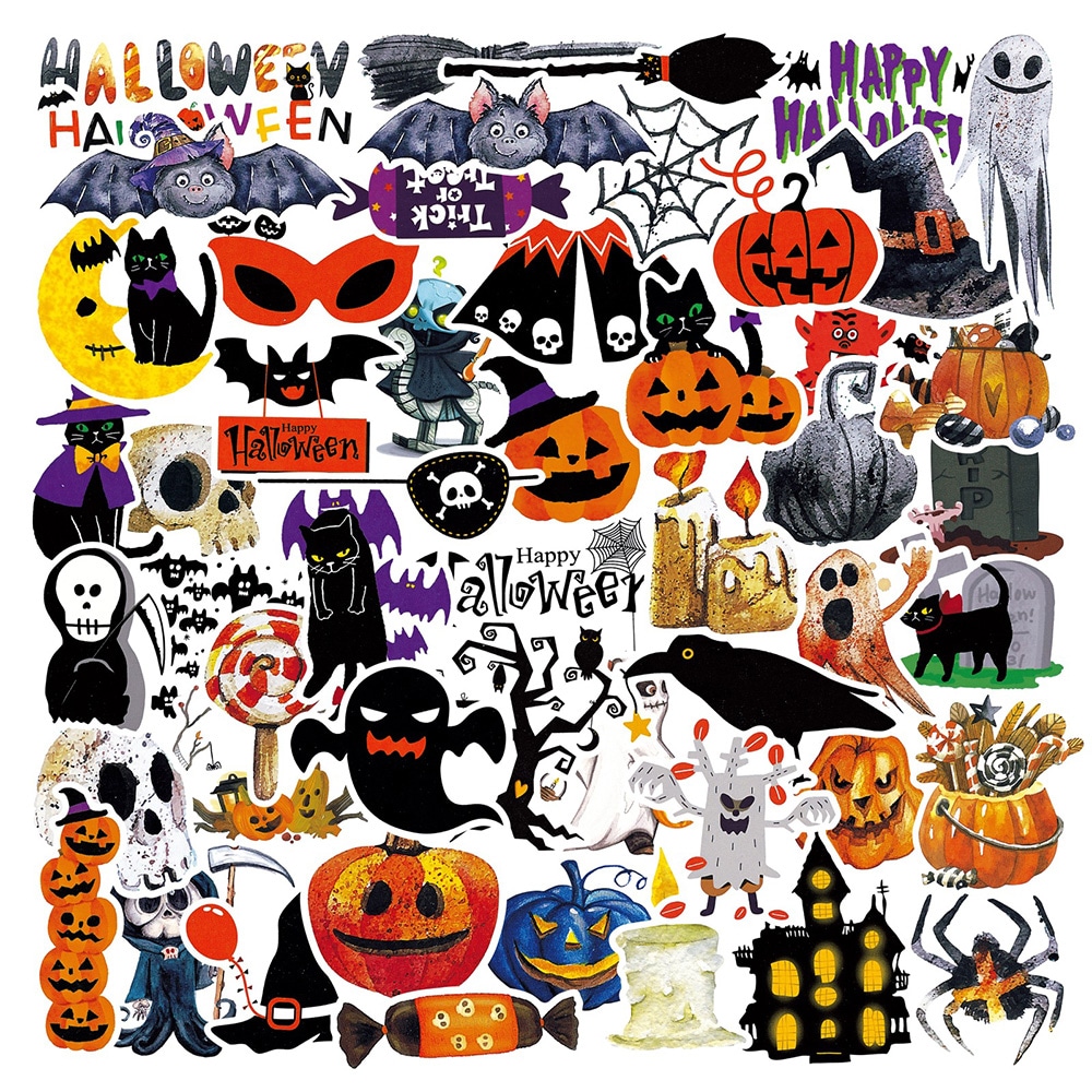 Halloween-klistermærker 51-pak