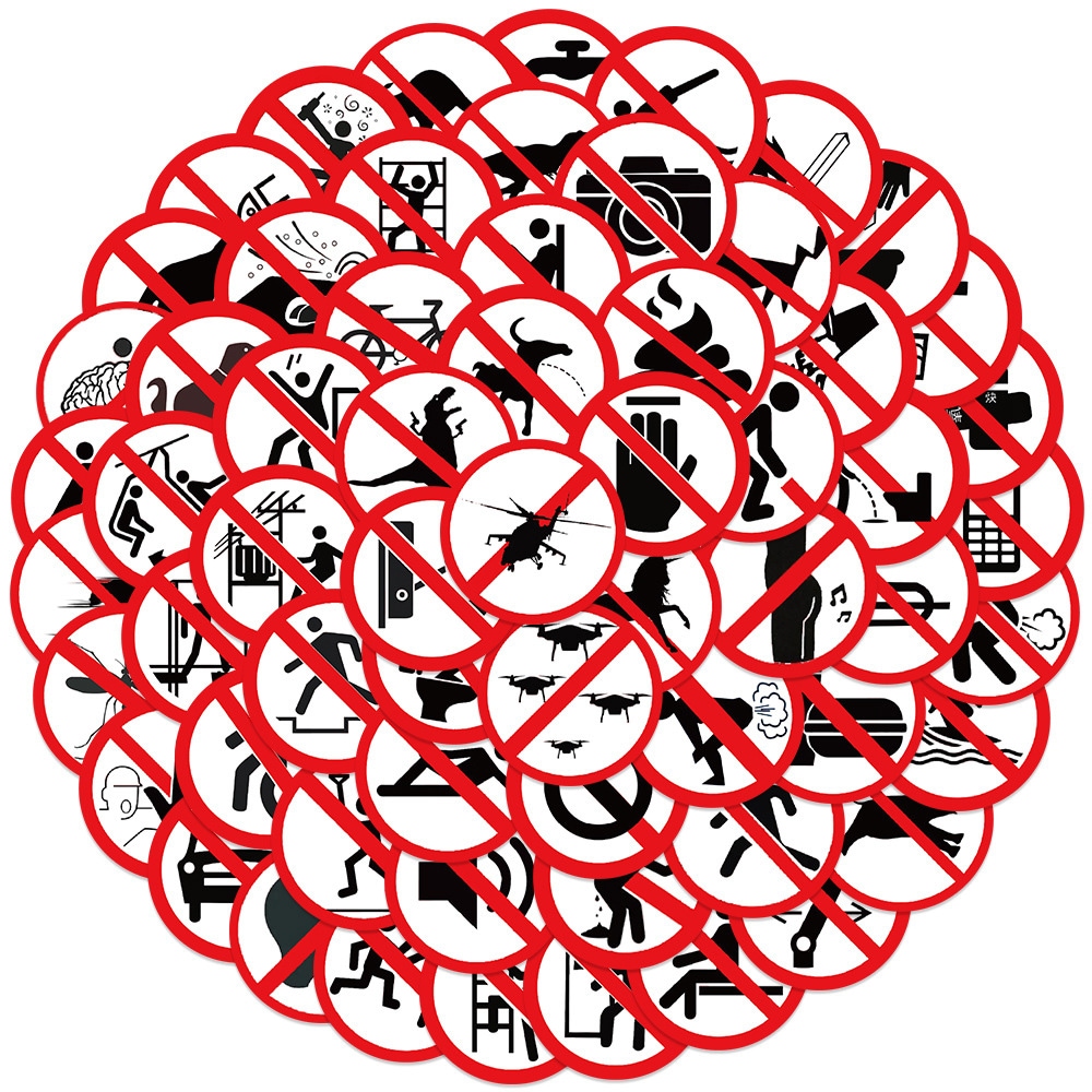 Sjove advarselsklistermærker 62-pak