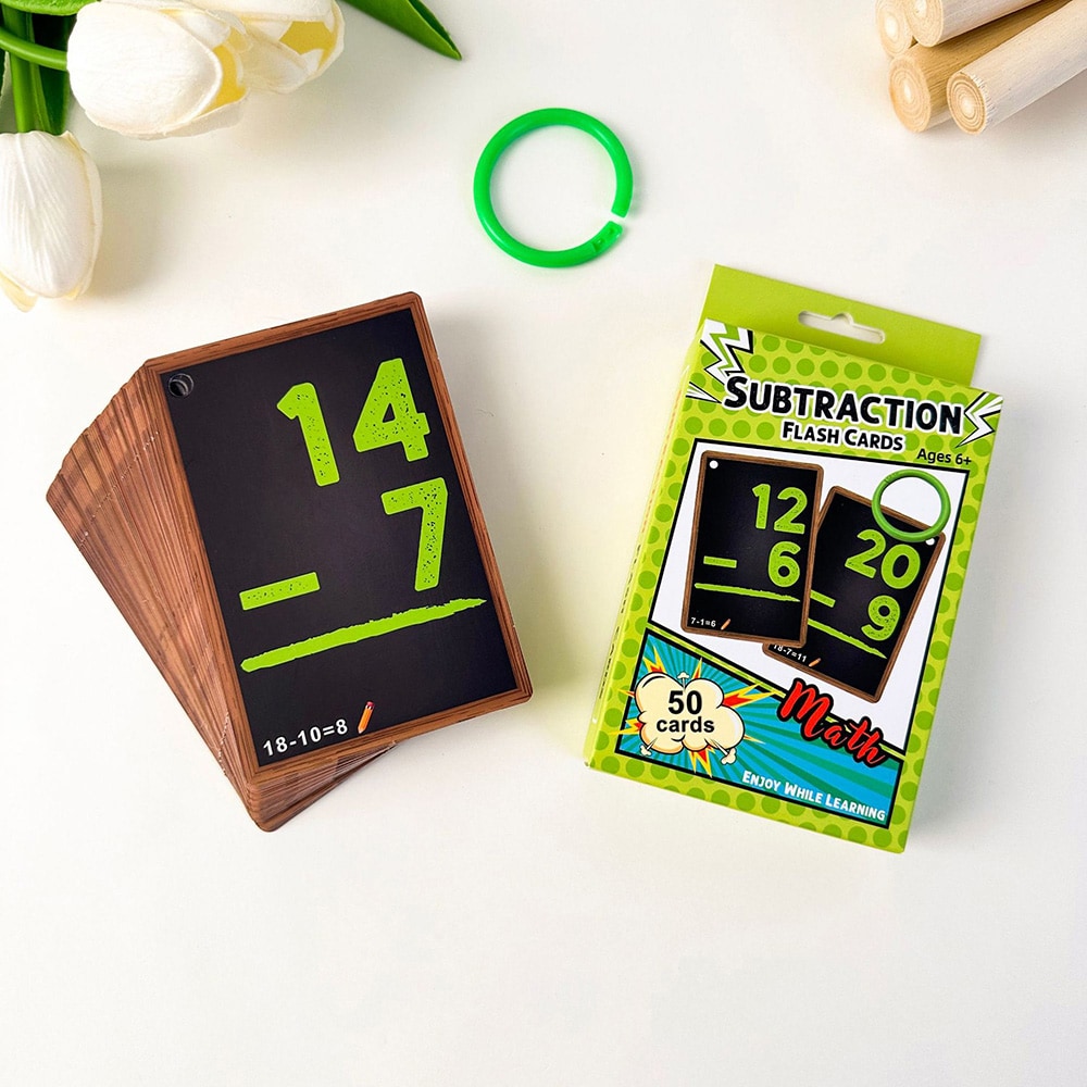 Matematikkort Subtraktion 50-pak