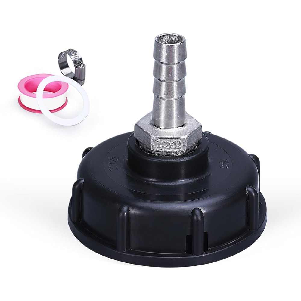 Koblingsadapter til IBC-tank S60x6mm til 12mm slangekobling i rustfrit stål