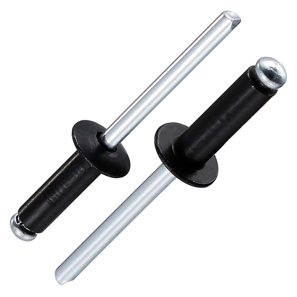 Kasse med blindnitter af aluminiumstål 500 stk - Svart hoved