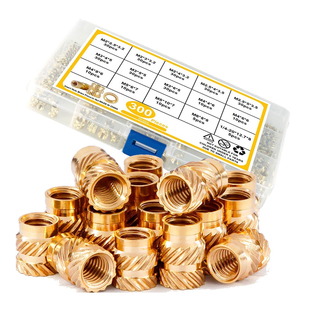 Gevindindsats i messing 300 stk