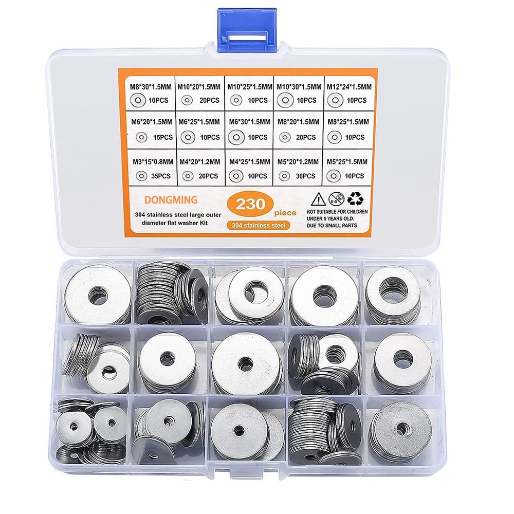 Bakker i rustfrit stål med stor ydre diameter 230 stk